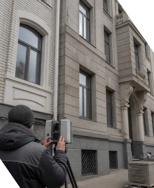 Лазерное сканирование фасадов зданий для обследования в Новокузнецке